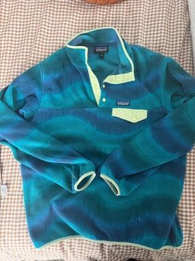 Patagonia Men's Teal & Blue Pullover Snap-T Synchilla Fleece